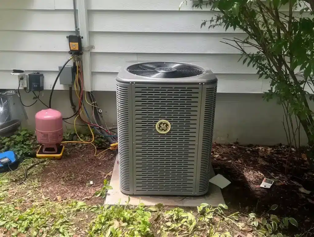 Air Conditioner outside of residential home in Hillsdale, NJ.