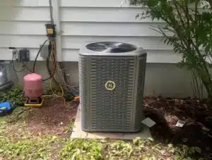 Air Conditioner outside of residential home in Hillsdale, NJ.