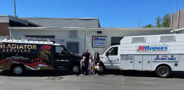 Gladiator services owner and family in Hillsdale, NJ.