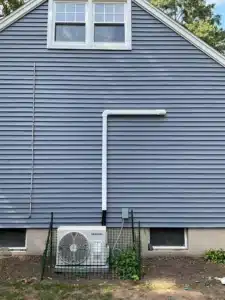 Heat pump outside of residential home in Hillsdale, NJ.