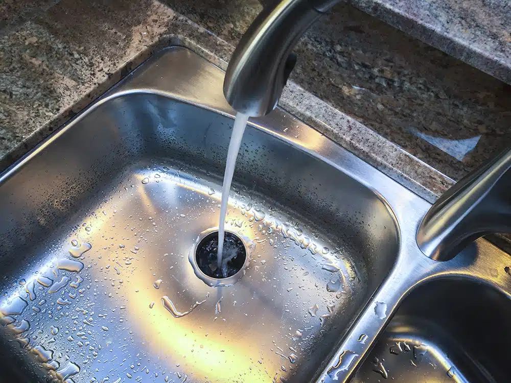Stainless steal sink in residential home in Hillsdale, NJ.